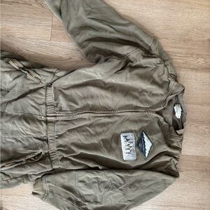 Vintage Banana Republic Khaki Sage Sweat Jumpsuit with Patches